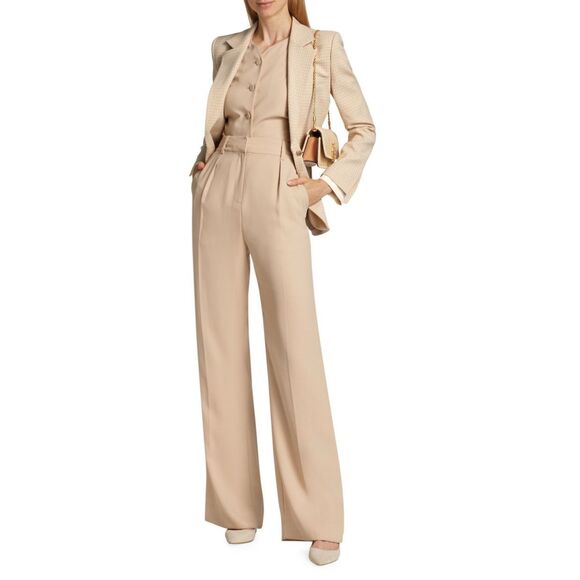 DEREK LAM 10 CROSBY South Door Suiting Vest and Matching Suit Pants In Champagne - Picture 1 of 16